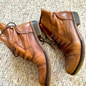 Minelli lace up boots brown leather size euro 38